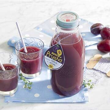 Quattro Stagioni Vintage Milk Bottle - Blue Lid - 1L (33.75 oz)