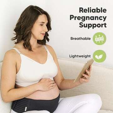 KeaBabies Maternity Belly Band for Pregnancy - Soft & Breathable Pregnancy Belly Support Belt - Pelv...
