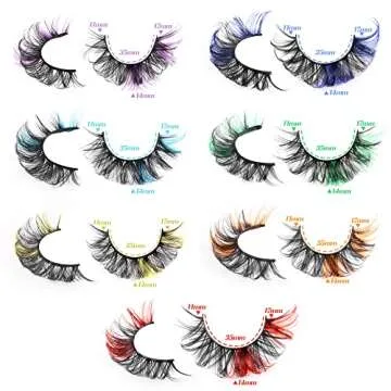 Colored Mink Lashes Pack - 7 Rainbow Colors for Every Occasion