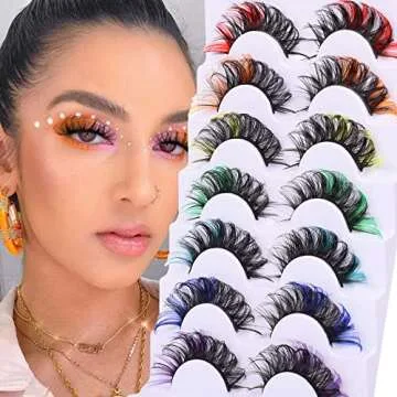 Colored Mink Lashes Pack - 7 Rainbow Colors for Every Occasion