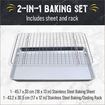 Premium Checkered Chef Baking Sheet & Rack Set