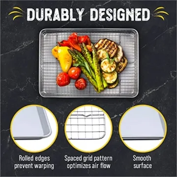 Premium Checkered Chef Baking Sheet & Rack Set