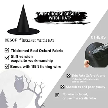 12 PCS Halloween Witch Hats for Party Decor and Costumes