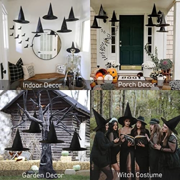 12 PCS Halloween Witch Hats for Party Decor and Costumes