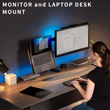 VIVO Black Fully Adjustable 13 to 32 inch Single Computer Monitor and Laptop Desk Mount Combo, Stand...