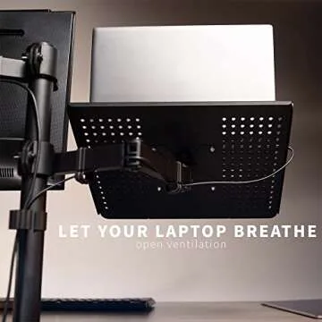 VIVO Black Fully Adjustable 13 to 32 inch Single Computer Monitor and Laptop Desk Mount Combo, Stand with Grommet Option, Fits up to 17 inch Laptops (STAND-V002C)