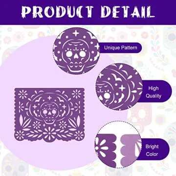 60 Pieces Mexican Party Banners Altar De Ofrendas Supplies Kit Dia De Los Muertos Day of The Dead Decoration Cinco de Mayo Papel Picado Colorful Medium Size Paper Banner Mexican Papel Picado Sheets