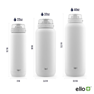 Ello Cooper 22oz Stainless Steel Water Bottle with Straw