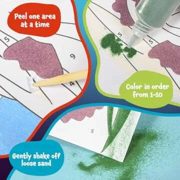 READY 2 LEARN Sand Art Painting - Sea Life - 4 Underwater Sand Art Pictures - 10 Colors - Sand Art Kits for Kids Ages 4-8