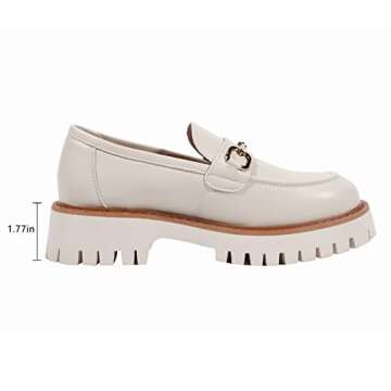 Stylish MACNMEUU Platform Loafers for Women Slip-ons