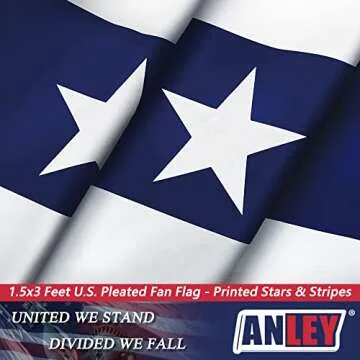Anley USA Pleated Fan Flag, 1.5x3 ft American US Bunting Flag Patriotic Stars & Stripes - Sharp Color and Fade Resistant - Canvas Header and Brass Grommets - United States 1.5 x 3 Feet Half Fan Banner