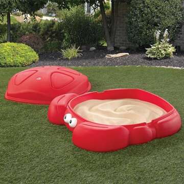 Step2 Crabbie Sandbox, Kids Sand Activity Sensory Play Pit, Summer Outdoor Toys, Lid Included, For Toddlers 1+ Years Old