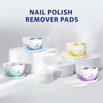 Nail Polish Remover Pads (128 Count) - Travel Nail Polish Remover Pads - Cuticle Wipes - Nail Polish Remover Wipes for On the Go & Travel - Lint Free Nail Polish Wipes (4 Pack)