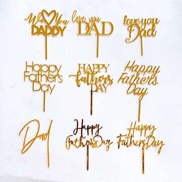 Happy Father's Day Acrylic Cake Topper for Celebration