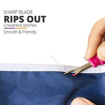 Seam Ripper 2 Pack - Thread Cutter and Threadripper for Crafting Notions & Quilting - Seam Rippers f...