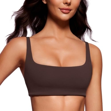 CRZ YOGA Butterluxe Sports Bra - Soft Comfortable Wireless Cami Crop Top for Women