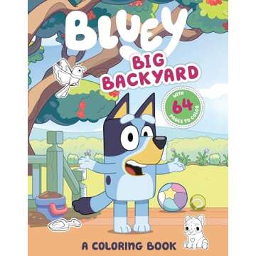 Bluey Big Backyard Coloring Book Kids Gift
