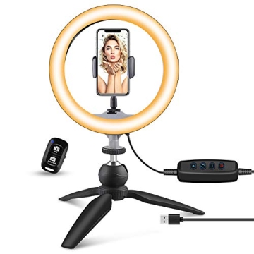 UBeesize 10" LED Ring Light with Tripod & Phone Holder