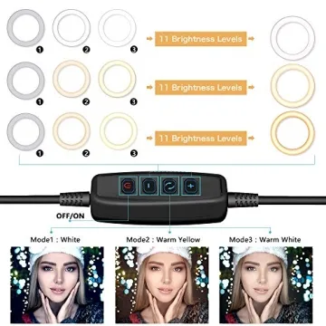 UBeesize 10" LED Ring Light with Tripod & Phone Holder