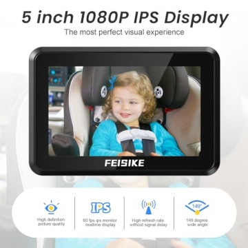 FEISIKE 1080P Dual Display Baby Car Camera with Night Vision