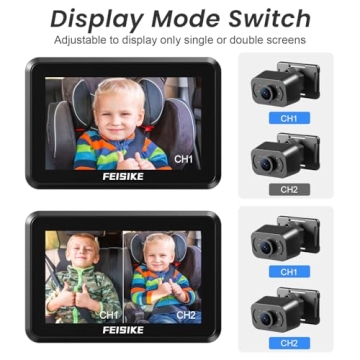 FEISIKE 1080P Dual Display Baby Car Camera with Night Vision