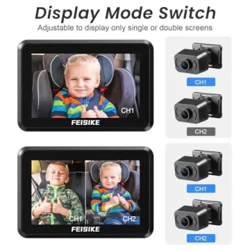 FEISIKE 1080P Dual Display Baby Car Camera with Night Vision