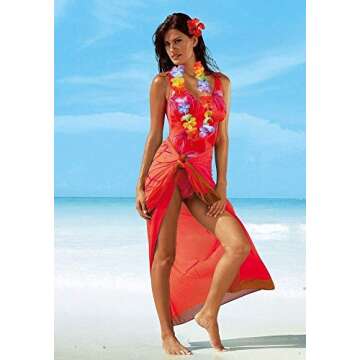 Colorful 50 Pack Hawaiian Theme Simulated Silk Leis