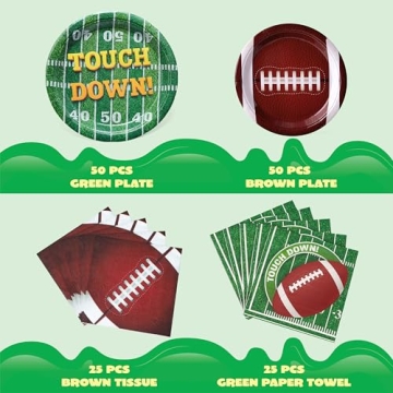 JOYIN 150 Pcs Football Party Set for Game Day Fun