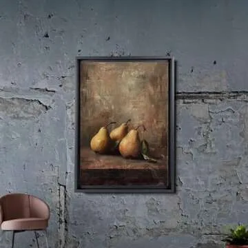 Vintage Kitchen Still Life Painting, Moody Pear Wall Art, Vintage Painting Fruit Still Life Painting Fruit Pears Print Wall Art, Kitchen Print, Vintage Kitchen Decor Art, Wall Decor, Arts