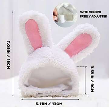 2PCS Bunny Ears for Cats - Plush Rabbit Hats for Pets