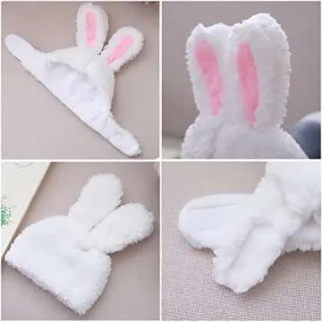 2PCS Bunny Ears for Cats - Plush Rabbit Hats for Pets