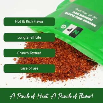 NPG Authentic Sichuan Chili Flakes 16 Ounces, Medium Hot, Szechuan Crushed Red Pepper Flakes Bulk, Essential Spice Seasoning for Making Kimchi, Chili Oil, Stir-fry, Pizza, Salads, and Tacos