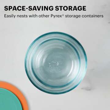 Pyrex Glass Food Storage containers, 16 PC Set (Mixed Colors)
