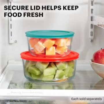 Pyrex Glass Food Storage containers, 16 PC Set (Mixed Colors)