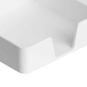 Amazon Basics Rectangular Plastic Desk Organizer - Small Tray, White