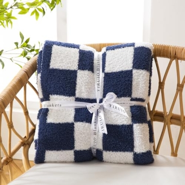 YIRUIO Cozy Checkered Throw Blanket for All Seasons