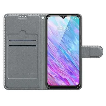 Ranyi for Consumer Cellular ZMax 10 Case, ZTE Z6250 Case, Cute Butterfly Pattern Leather Wallet Case with Credit Card Holder Kickstand Strap Flip Folio Magnetic Wallet Case for ZTE ZMax 10 -Blue