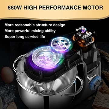 KUCCU Stand Mixer 9.5Qt, 660W with 6-Speed & Accessories