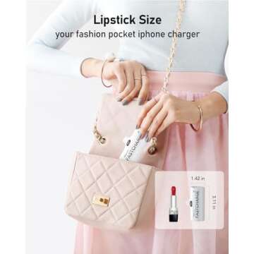 VEEKTOMX Small Portable Charger for iPhone, Fast Charging Power Bank Mini 5000mAh Battery Pack Compatible with iPhone 14/14 plus/14 Pro Max/13/13Pro Max/12/12Mini/11/XR/XS/X/8/,Travel Essentials