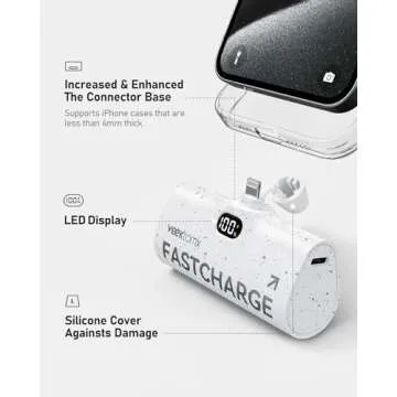 VEEKTOMX Small Portable Charger for iPhone, Fast Charging Power Bank Mini 5000mAh Battery Pack Compatible with iPhone 14/14 plus/14 Pro Max/13/13Pro Max/12/12Mini/11/XR/XS/X/8/,Travel Essentials