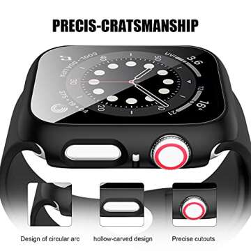 14 Pack Apple Watch Case with Tempered Glass Screen Protector for Apple Watch SE 40mm Series 6/5/4,A...