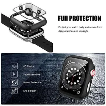 14 Pack Apple Watch Case with Tempered Glass Screen Protector for Apple Watch SE 40mm Series 6/5/4,Anotch Full Coverage Hard PC Protective Cover HD Ultra-Thin Guard Bumper for iWatch 40mm Accessories