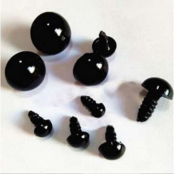 TOPWEL 100PCS Solid Black Plastic Safety Noses Eyes for Sewing for Bear Doll of DIY (5MM)