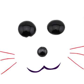 TOPWEL 100PCS Solid Black Plastic Safety Noses Eyes for Sewing for Bear Doll of DIY (5MM)