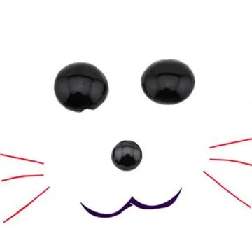 TOPWEL 100PCS Solid Black Plastic Safety Noses Eyes for Sewing for Bear Doll of DIY (5MM)