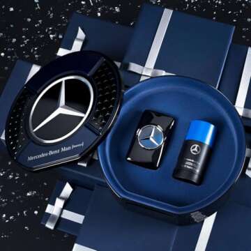 Mercedes-Benz Intense Gift Set Perfumes for Men - Includes 2.7 oz Eau de Toilette Spray and 2.6 oz Deodorant Stick - Woody Scent - Opens with Notes of Pear - Evokes Power and Sensuality - 2 pc