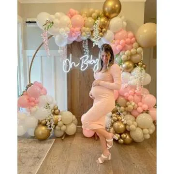 WANTROY Long Sleeve Maternity Dress for Baby Shower Photoshoot