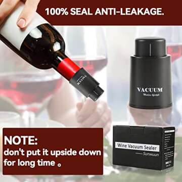 1 PACK Wine Bottle Stoppers,Real Vacuum Champagne Stoppers,Reusable Wine Preserver,Wine Corks Keep F...