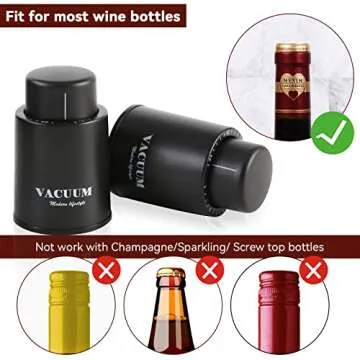 1 PACK Wine Bottle Stoppers,Real Vacuum Champagne Stoppers,Reusable Wine Preserver,Wine Corks Keep Fresh,Best Gifts for Wine Lovers for Christmas Gifts