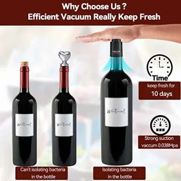 1 PACK Wine Bottle Stoppers,Real Vacuum Champagne Stoppers,Reusable Wine Preserver,Wine Corks Keep Fresh,Best Gifts for Wine Lovers for Christmas Gifts